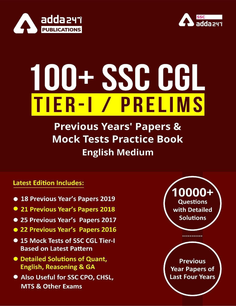 100 SSC CGL Books For Tier I Previous Year Question Papers