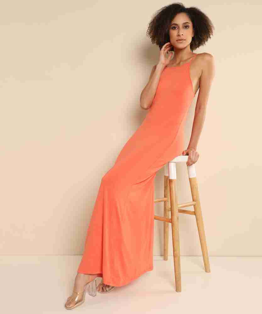 FOREVER 21 Women Maxi Orange Dress Buy FOREVER 21 Women Maxi
