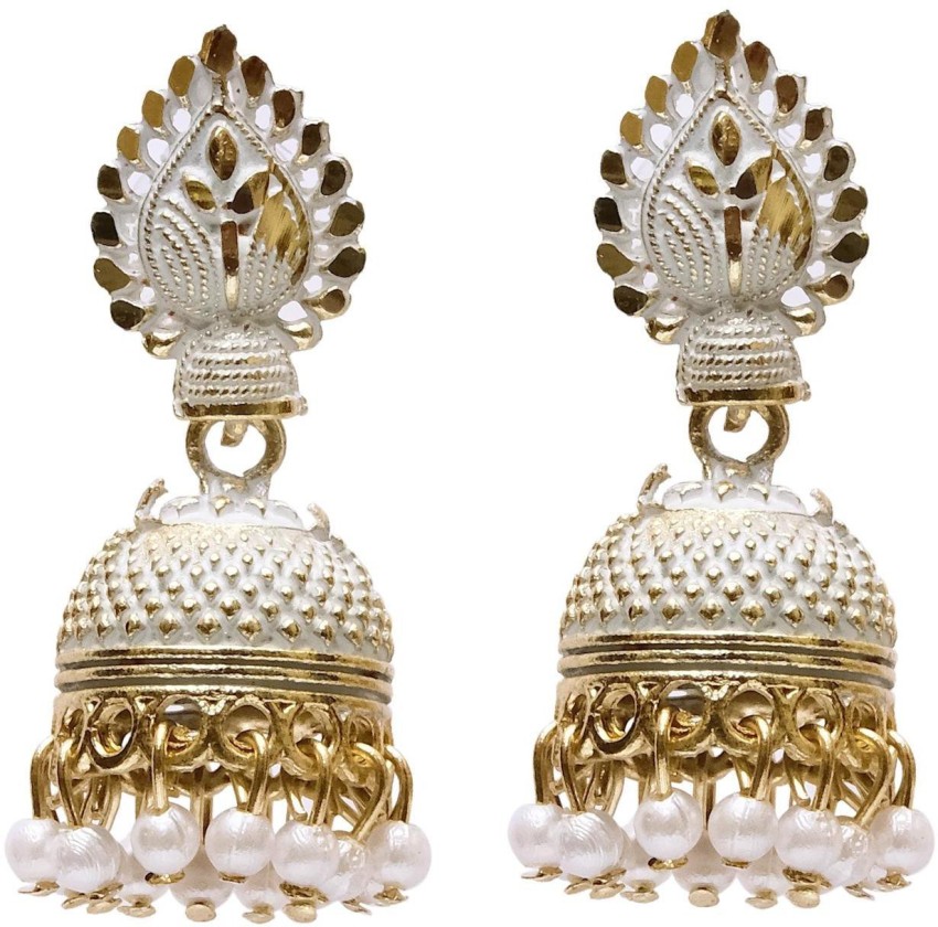 Delightful Jhumka Earrings Latest CZ Fashion Jewellery Screwback Kammal  J22325