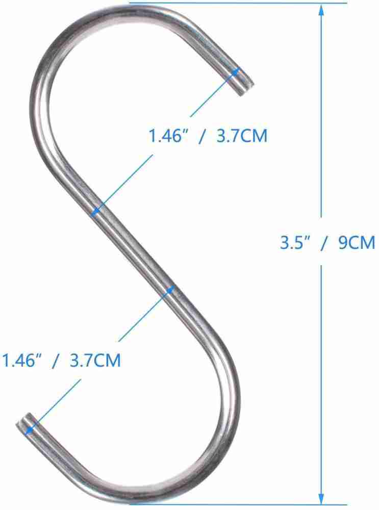 Cosmos 12 PCs Stainless Steel Multipurpose Use Sling Dog S - Type Hook/Cloth  Hanger/Kitchen Pan/Cup/Cutlery Hanging Hook/Towel hanging Hook/Pronged Hook  Organizer Hook (Pack of 12) Hook 12 Price in India - Buy