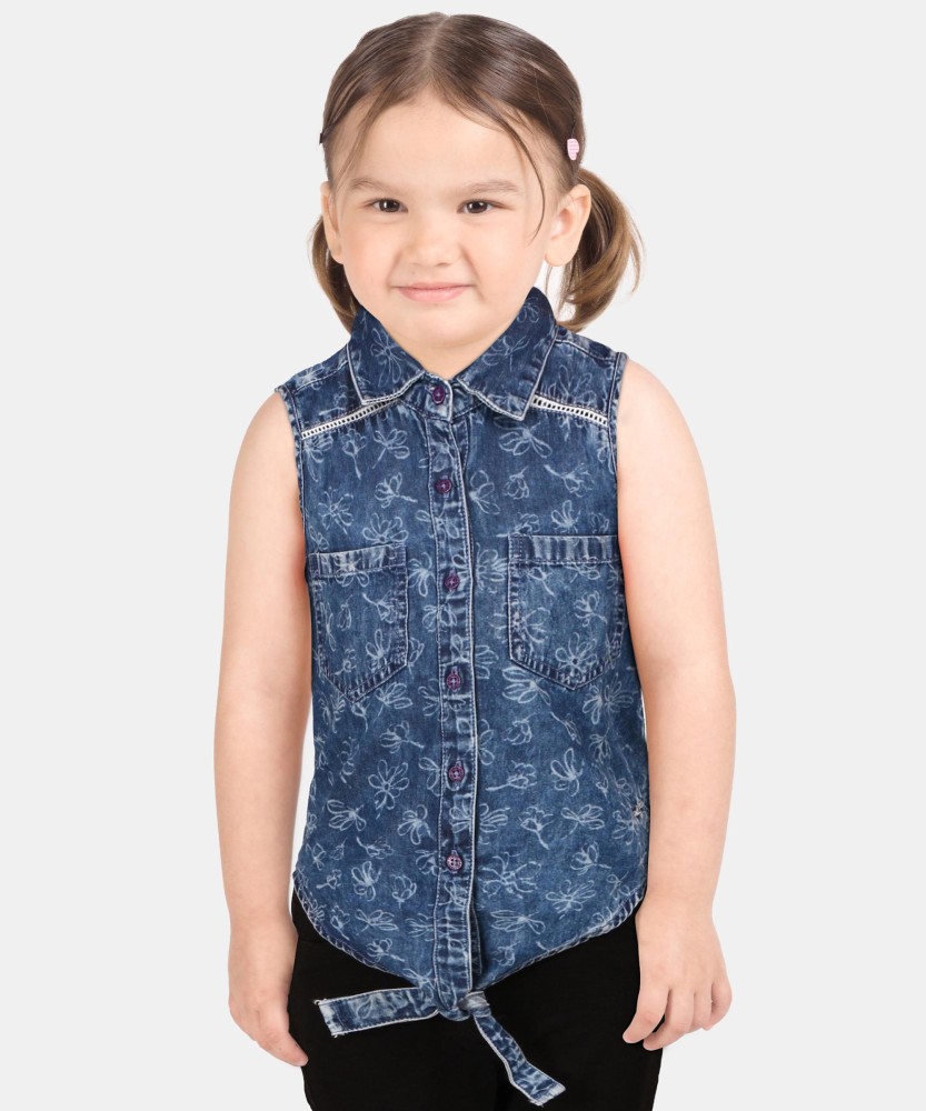 Pepe Jeans Girls Casual Pure Cotton Shirt Style Top Price in India