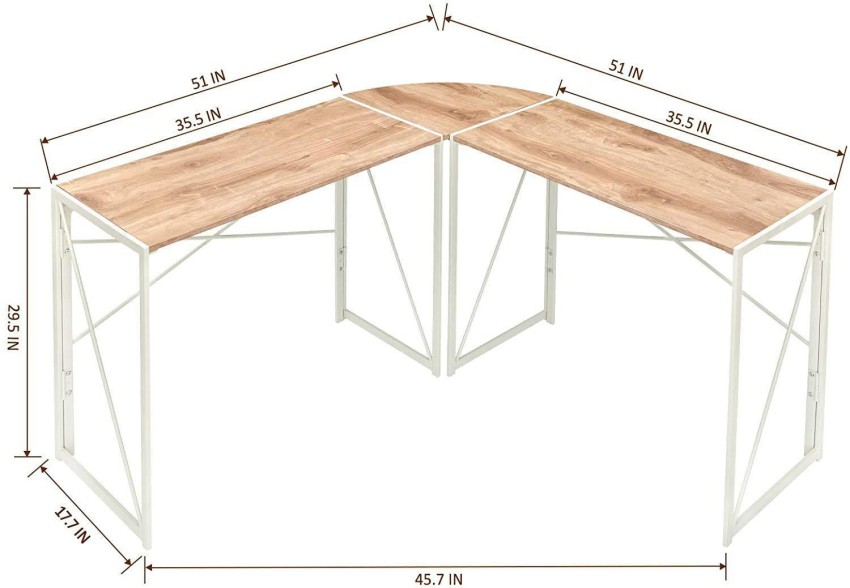 Solid L shaped computer desk for corner - priti home