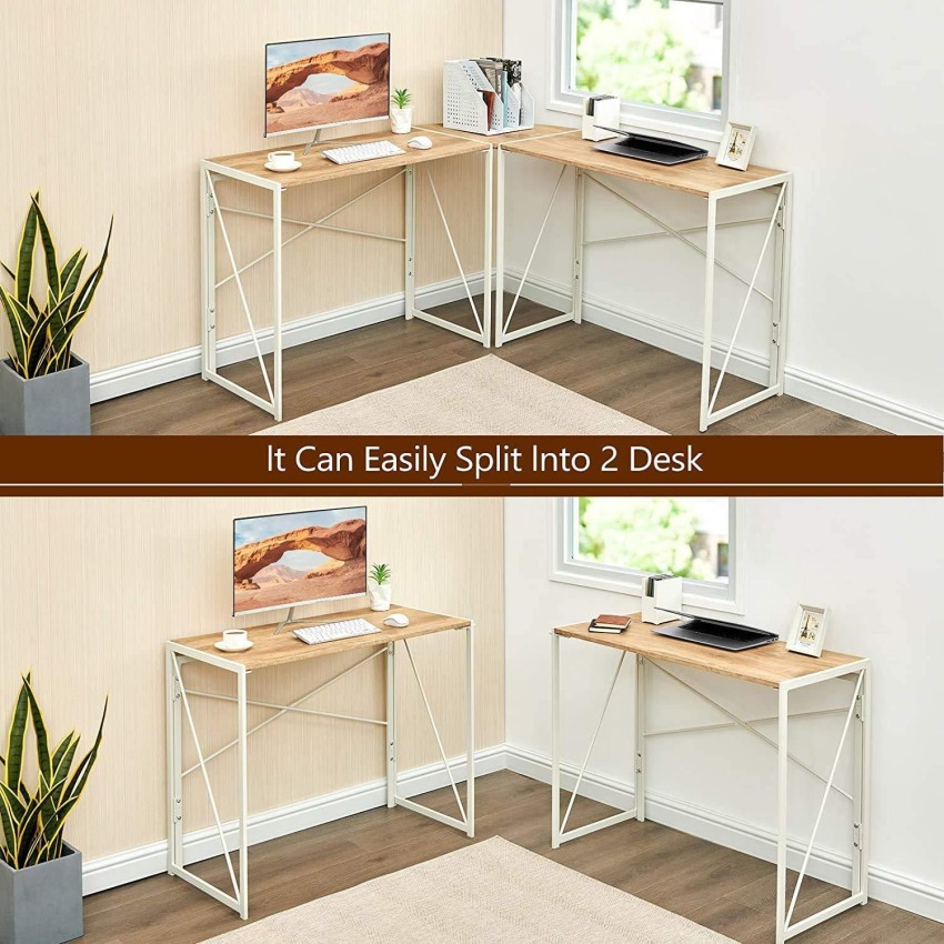 Solid L shaped computer desk for corner - priti home