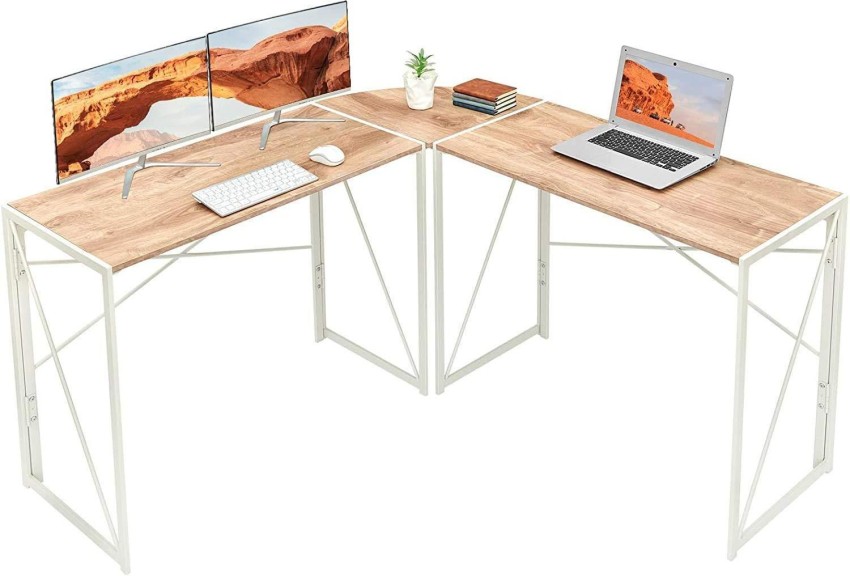 Solid L shaped computer desk for corner - priti home