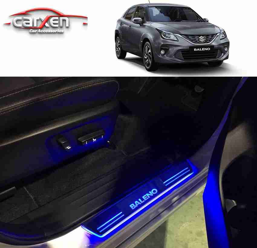 carxen Car Door Foot Step Led Sill Plate With Mirror Finish for compatible with Maruti Suzuki Baleno Set of 4PCS Blue Door Sill Plate Price in India Buy carxen Car Door