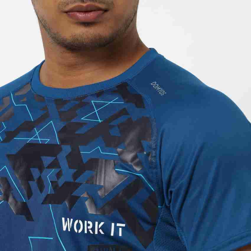 Decathlon DOMYOS Printed Men Round Neck Blue T Shirt Buy Decathlon DOMYOS Printed Men Round Neck Blue T Shirt Online at Best Prices in India Flipkart