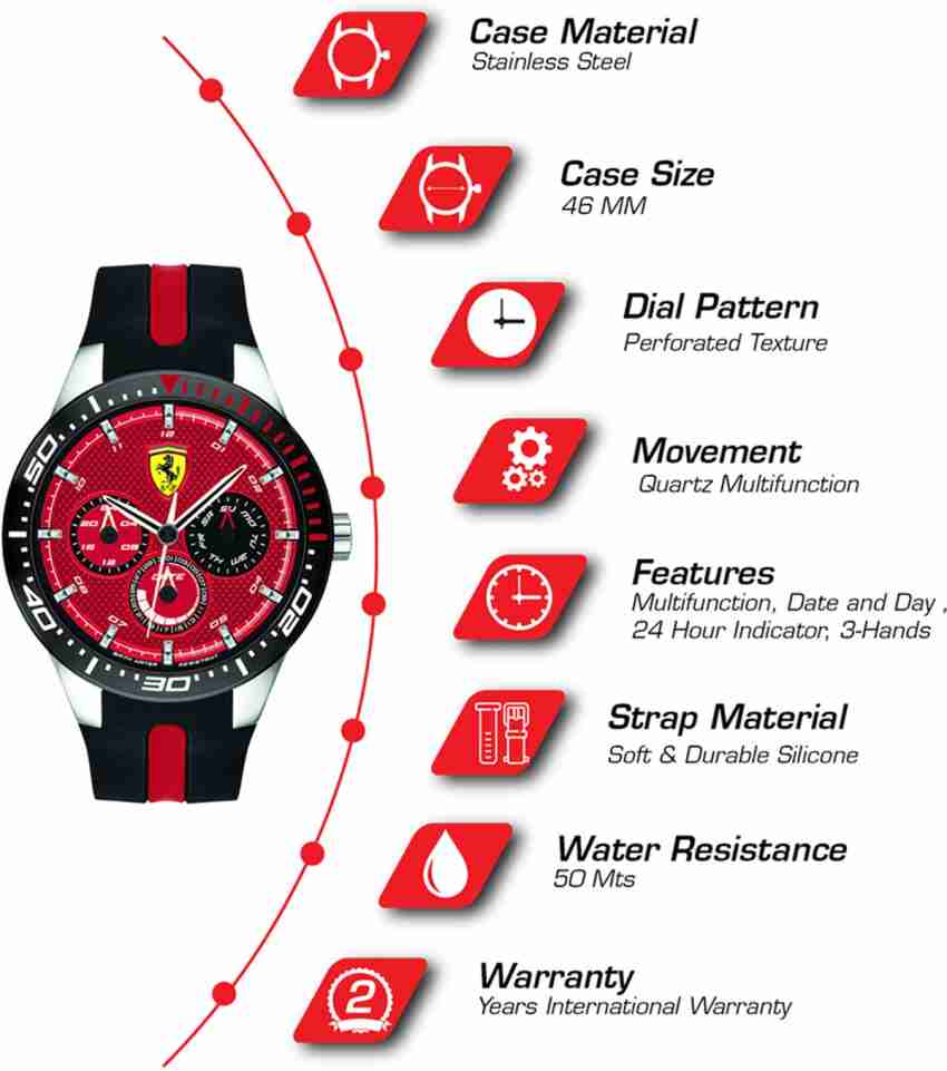 Montre Scuderia Ferrari Homme Red Rev T 0830258 - Bijoux de Mode