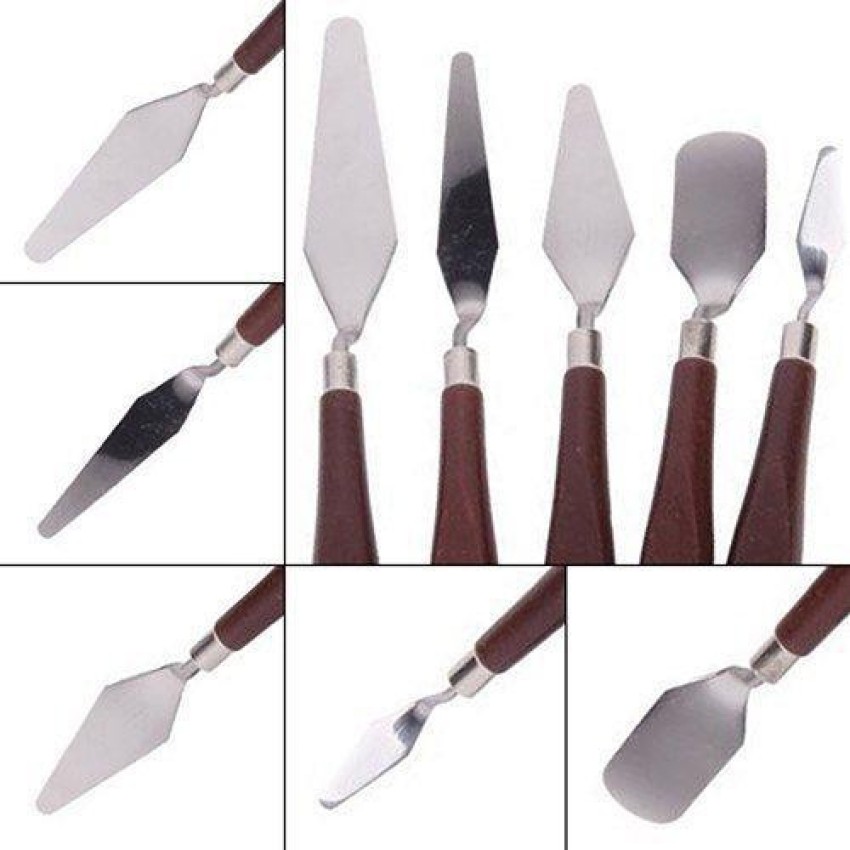 Palette Knife Painting Stainless Steel Spatula Palette Knife Oil Paint Metal Knives Wood Handle.