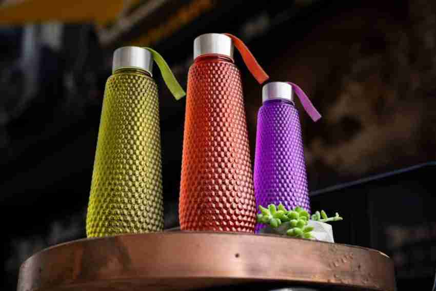 MACHAK Glass Water Bottle For Fridge With Flip Cap, 1 Litre