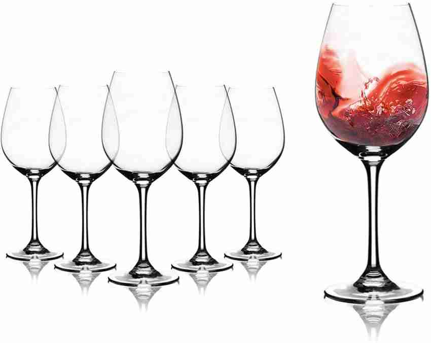 Buy Wide Wine Glass Crystal Clear Wine Glass (Pack Of 6) 540 ML