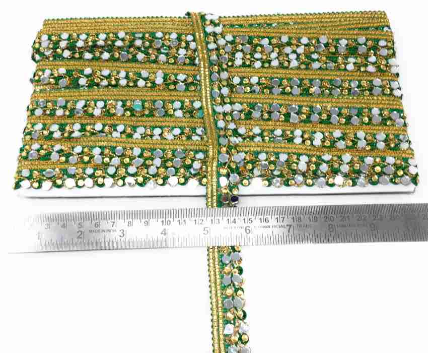 Inhika 9 Meters Lace Border Material, Embroidered, Net Fabric (5cm Wide,  Pastel Olive Green) for saree dupatta lehenga blouse Lace Reel Price in  India - Buy Inhika 9 Meters Lace Border Material