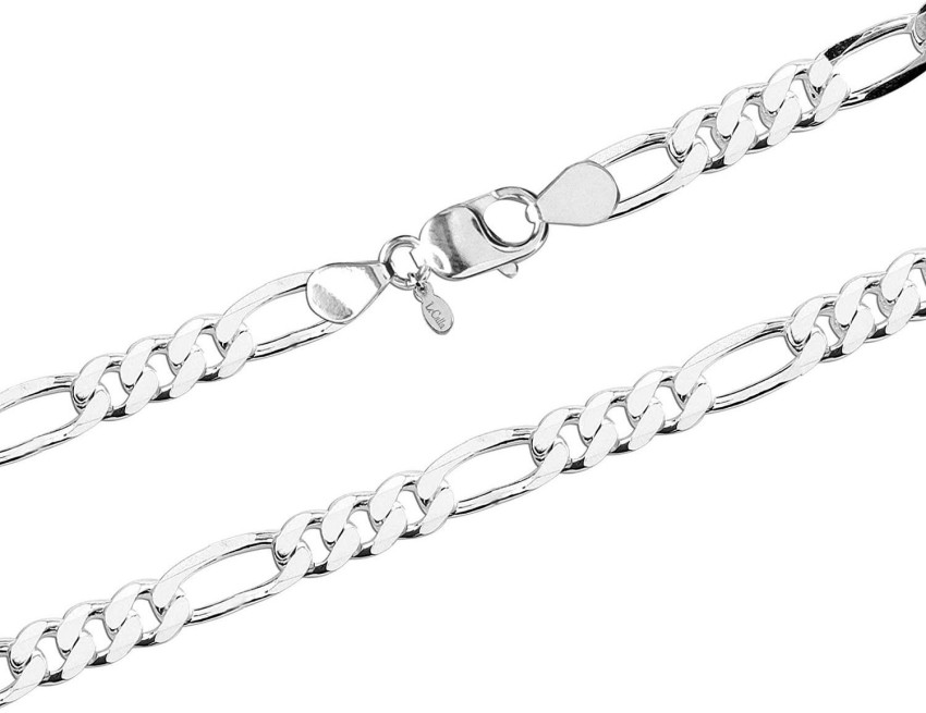 Solid 925 Sterling Silver Figaro Chain Necklace For Men And Women