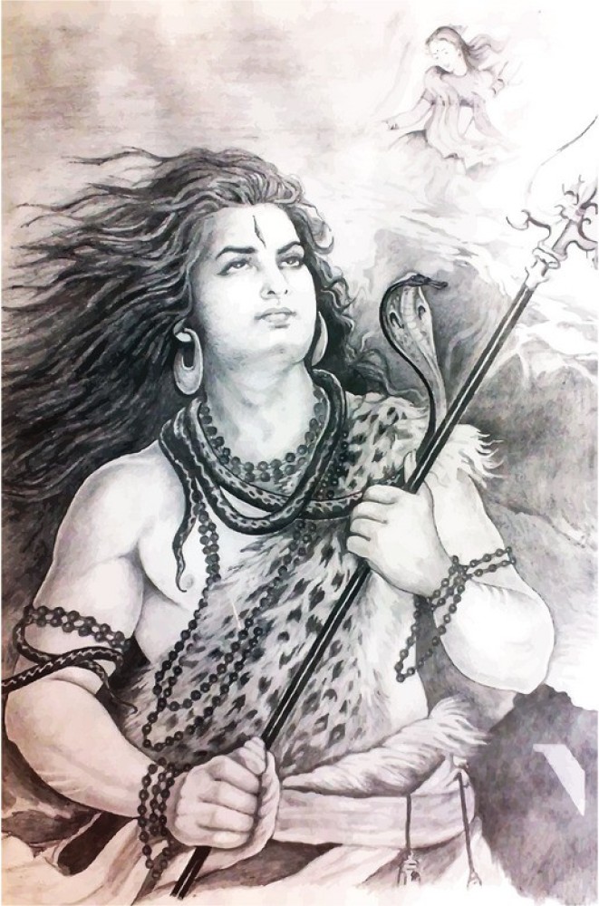 Lord Shiva Sketch Monochrome Stock Vector Royalty Free 295758386   Shutterstock