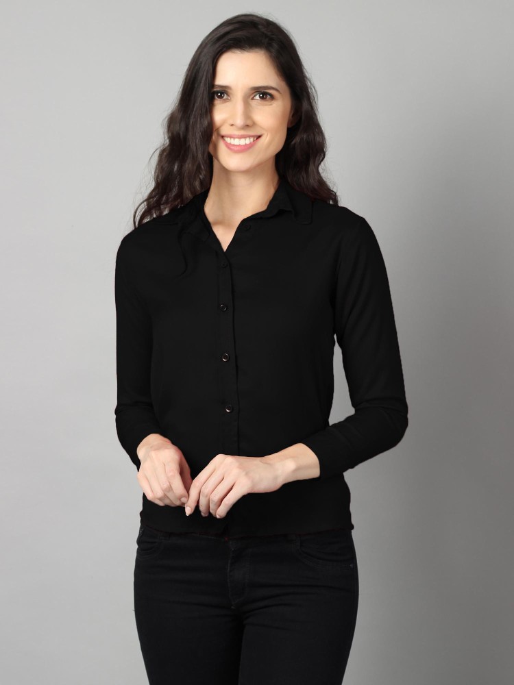 Dockstreet Women Solid Formal Black Shirt Buy Dockstreet Women Solid Formal Black Shirt Online at Best Prices in India Flipkart