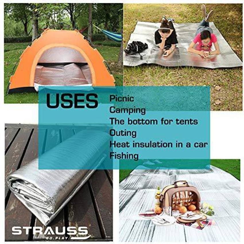 Strauss Camping Tent Mat Silver Size 2 x 1.5 mm Camping Mat
