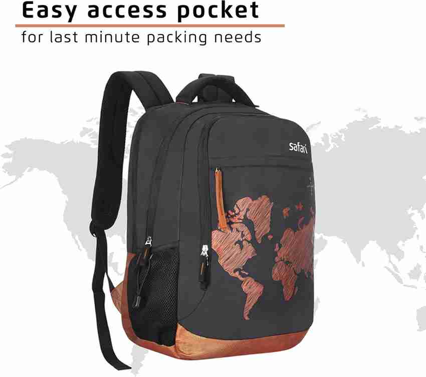 SAFARI WorldMap 35 L Medium Laptop Backpack Black Price in India Flipkart