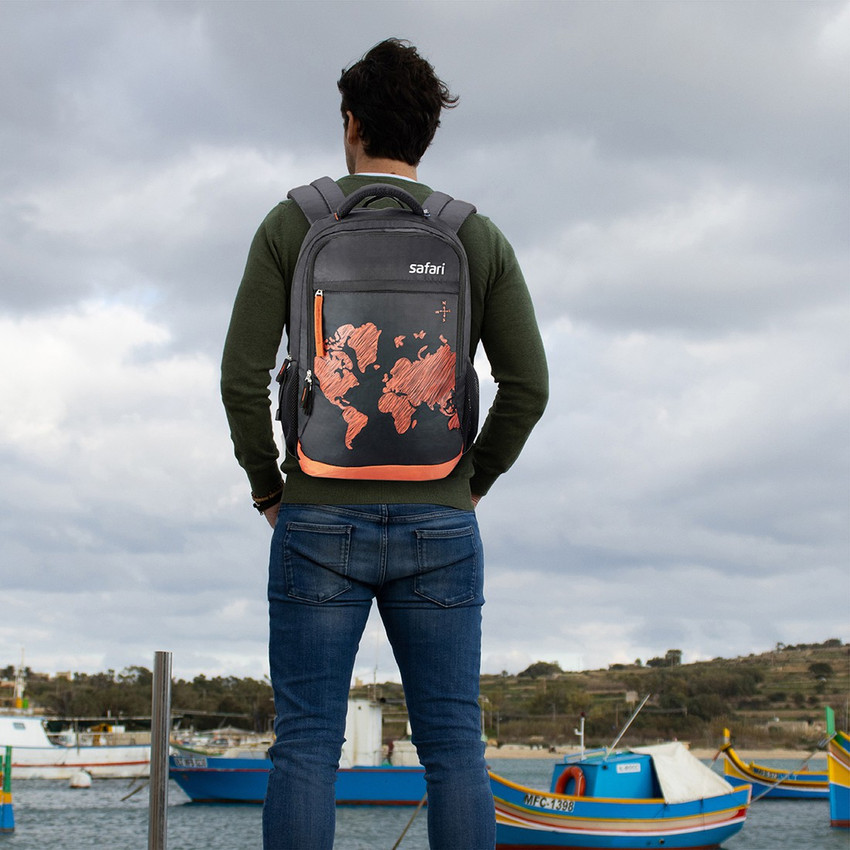 Safari world map backpack top