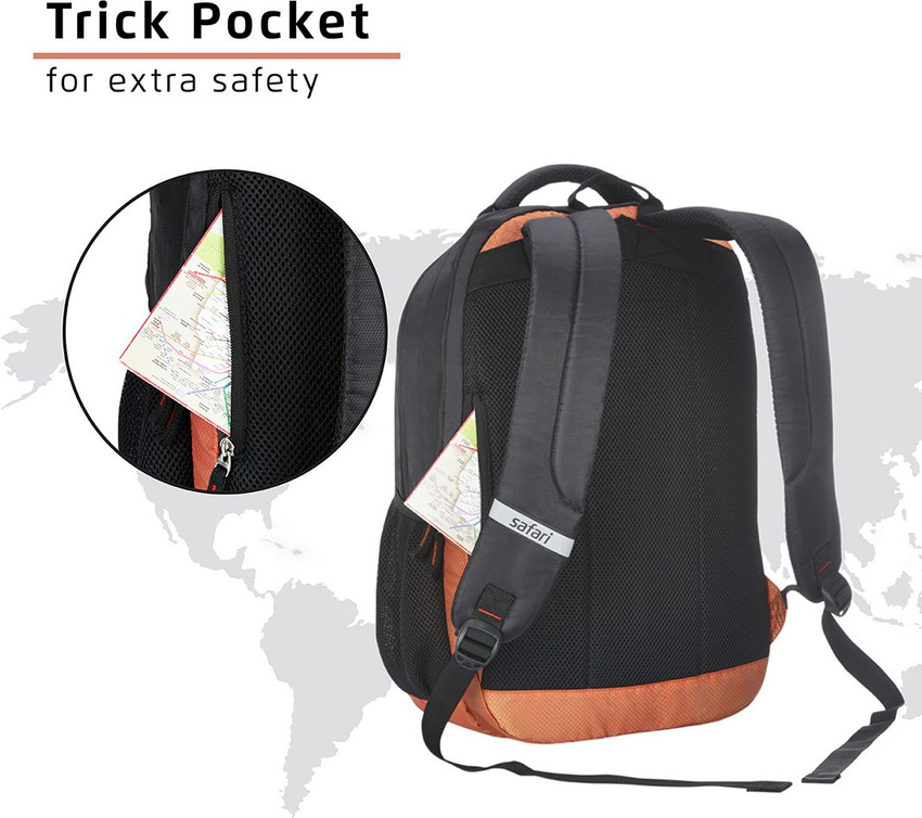 SAFARI WorldMap 35 L Medium Laptop Backpack Black Price in