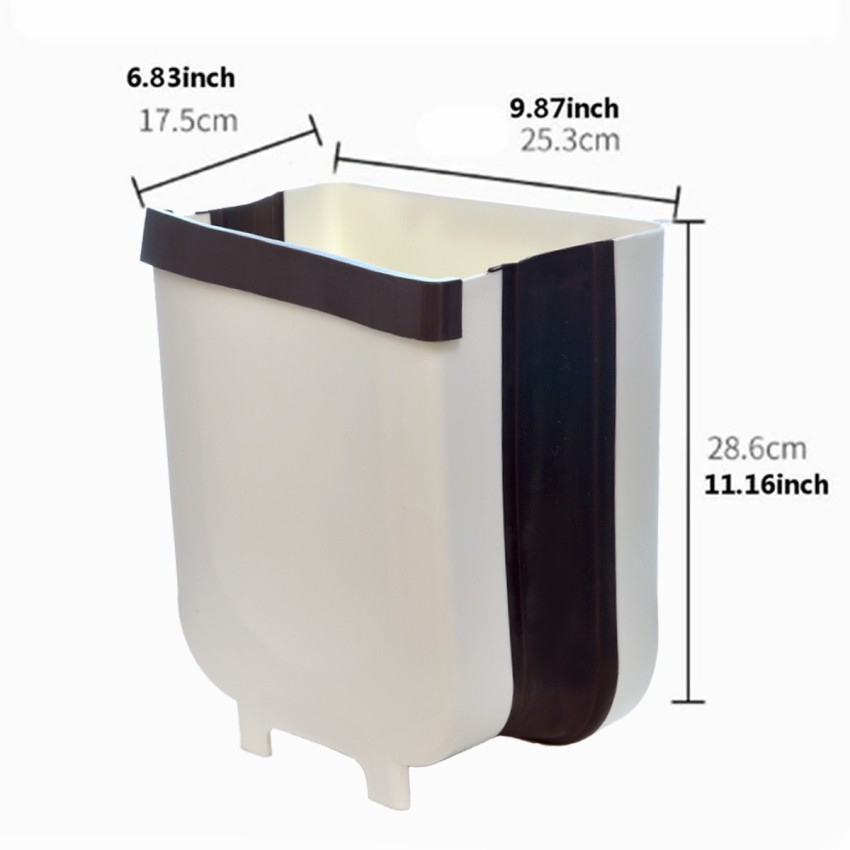 7/10L Trash Can Kitchen Wall Mounted Waste Bins Recycling Garbage Basket  Cabinets Hanging Trash Can With Lid For Bathroom Toilet