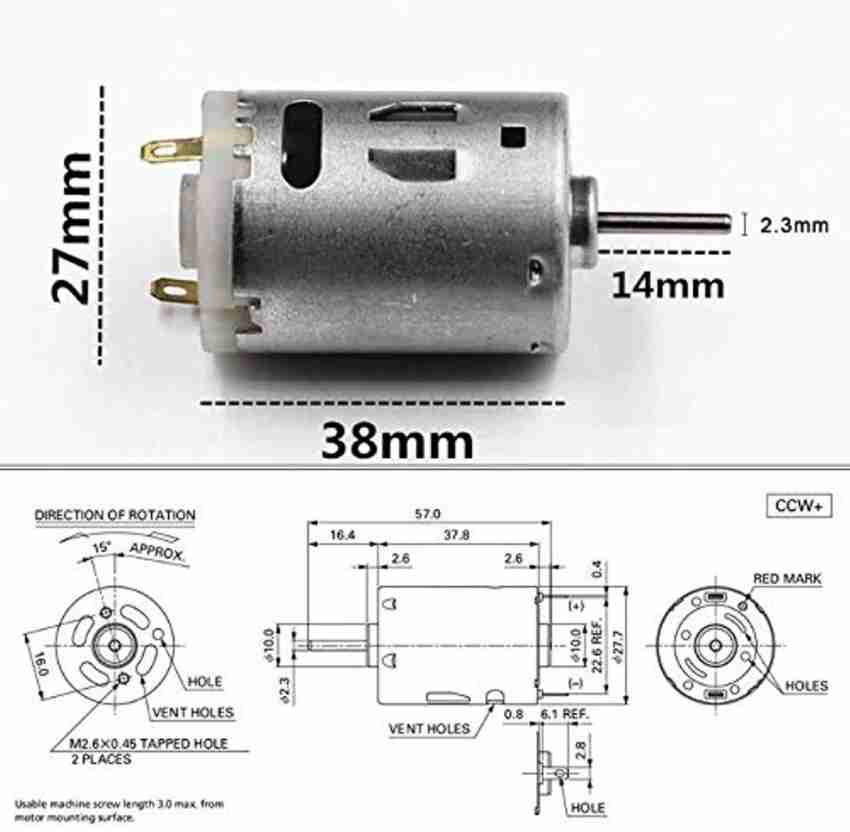 Buy INVENTO 2Pcs 6V - 12V DC Motor Hobby Motor 27mm x 33mm 10000RPM For RC  Toys Cars DIY Hobby Science Projects Online at Low Prices in India 