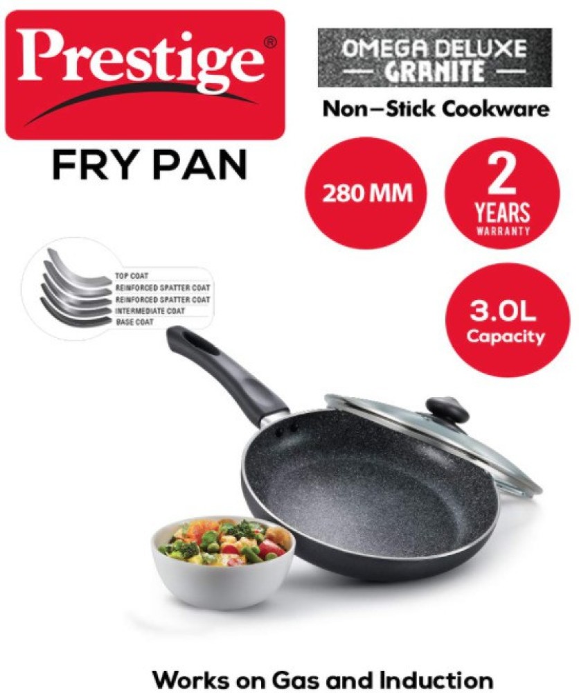 Prestige Omega Deluxe Induction Base Non-Stick Aluminium Flat Dosa Tawa,  280mm