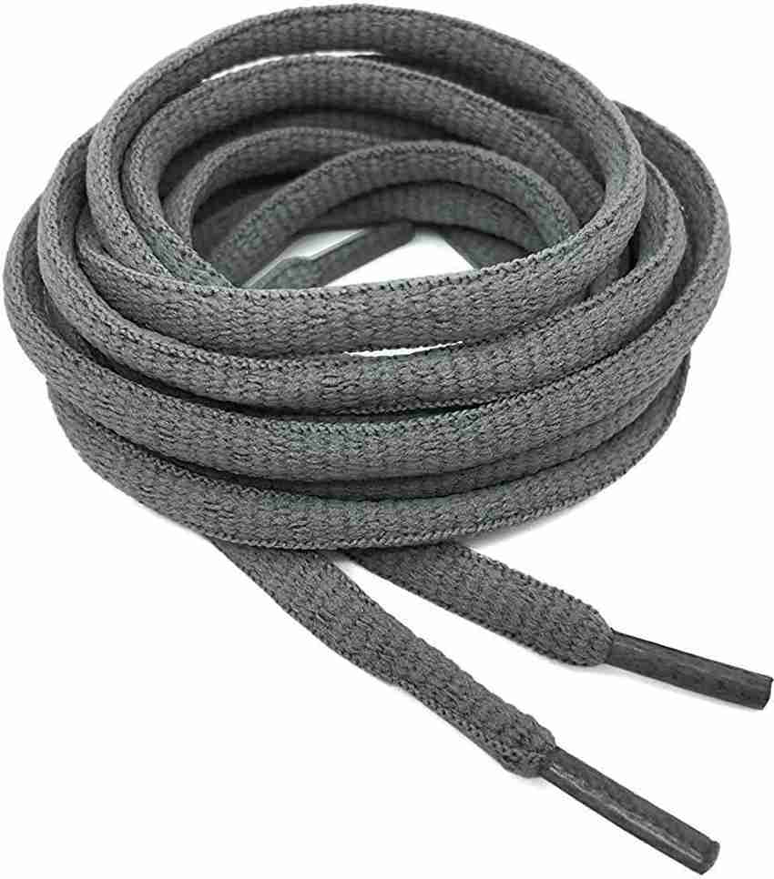 Wisdom Grey Round Oval Shoe Lace 4 mm Thick Shoelace for Sport Casual Hiking Sneaker Shoes Boot 3 pair Shoe Lace