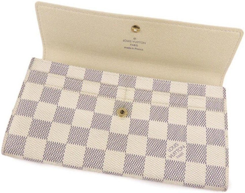 Louis Vuitton - Authenticated Flore Wallet - Leather White Plain for Women, Good Condition