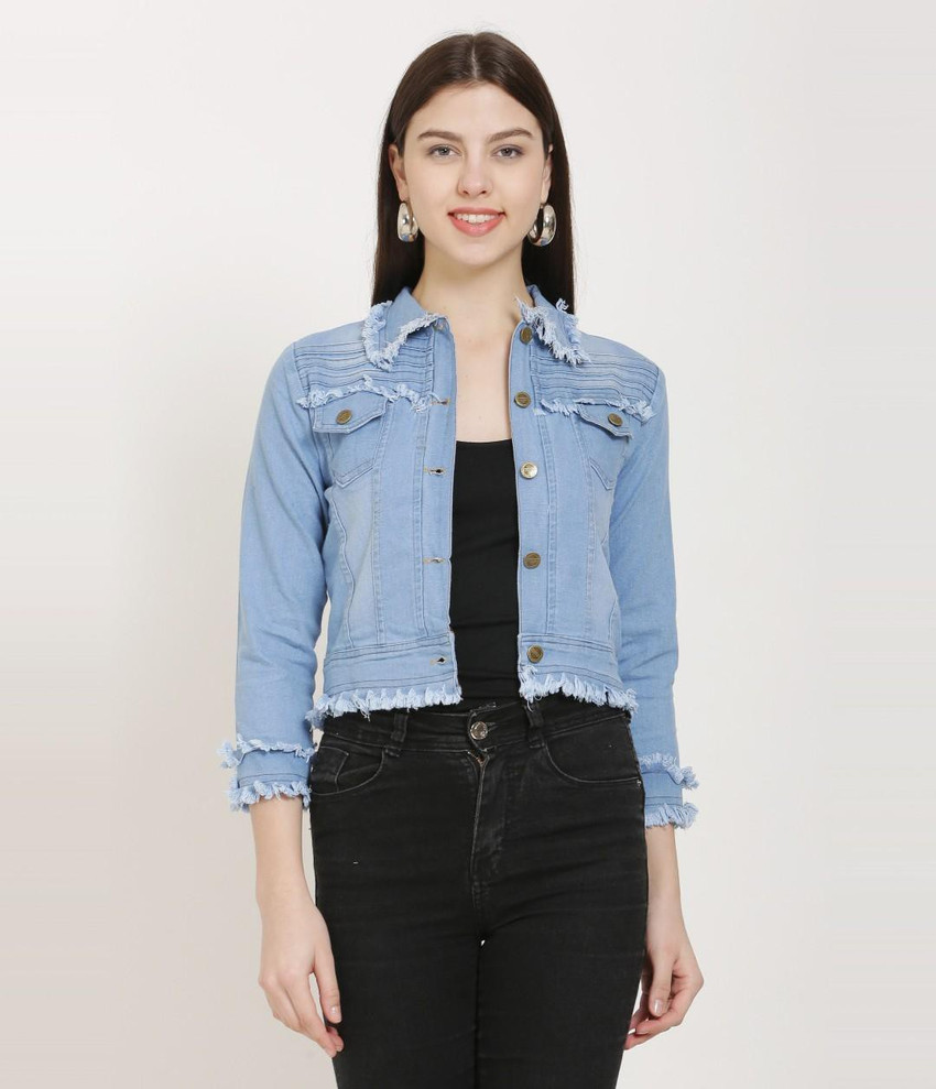 Denim jacket new arrivals for women flipkart
