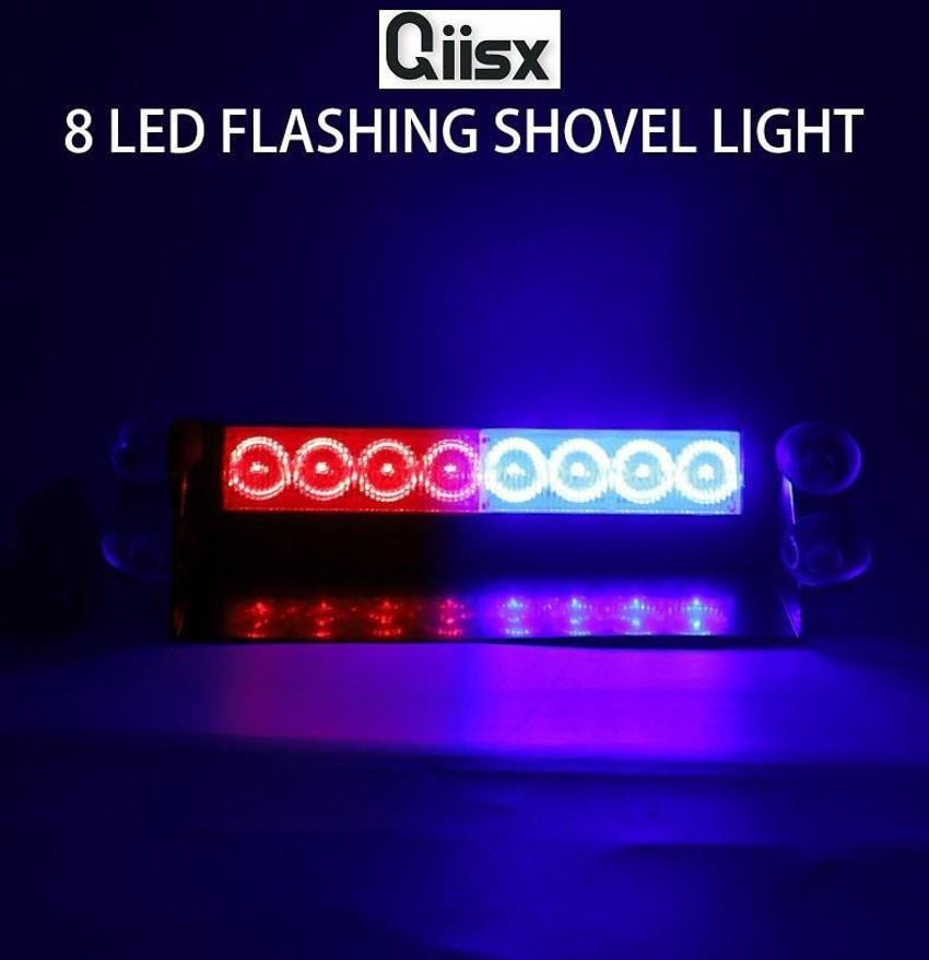 Qiisx 8 LED Police Car Flashing Lights for Fortuner Interior Light