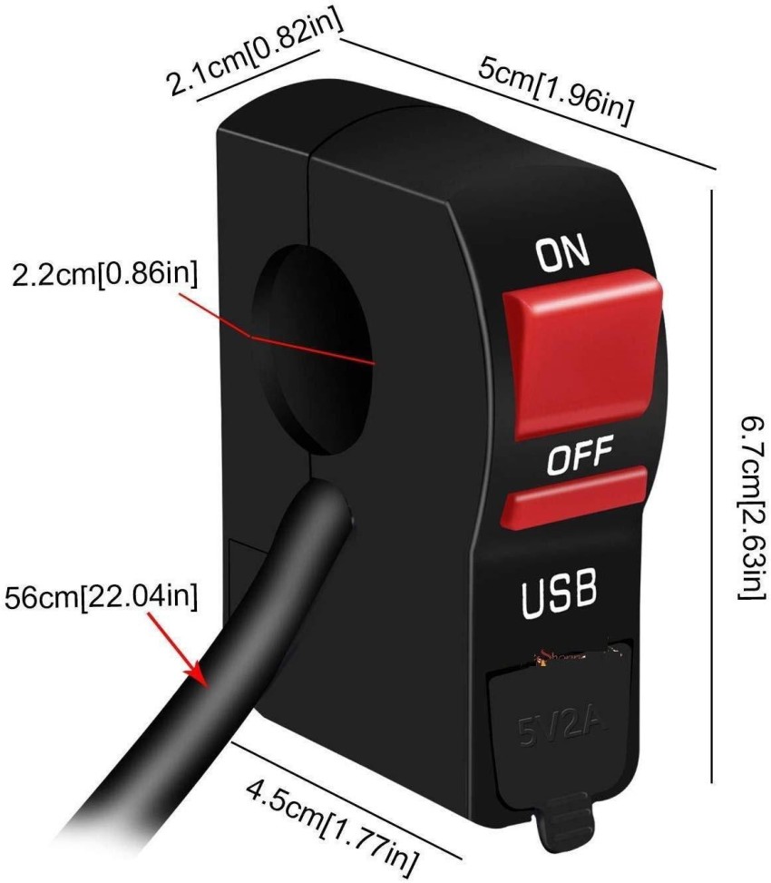 Motorcycle Handlebar Switch with ON/OFF Button and USB Charging Port (2 Amp) Universal for All Indian & Imported Bikes 2 A Bike Mobile Charger Price in India Buy GTRIDE Motorcycle Handlebar Switch with ON/OFF Button and USB Charging ...