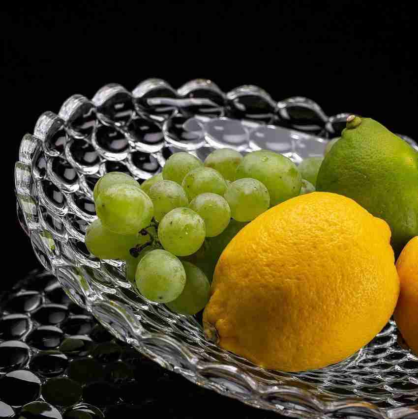 escora Glass Fruit Bowl Plate for Dining Table Crystal Decoration