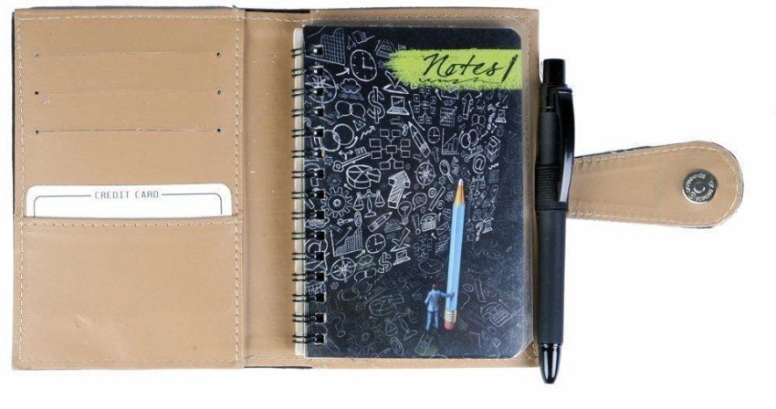 COI Executive Notebook Diary with Silver Plate with Free Pen (Black and  Beige) A5 Diary RULED 180 Pages Price in India - Buy COI Executive Notebook  Diary with Silver Plate with Free