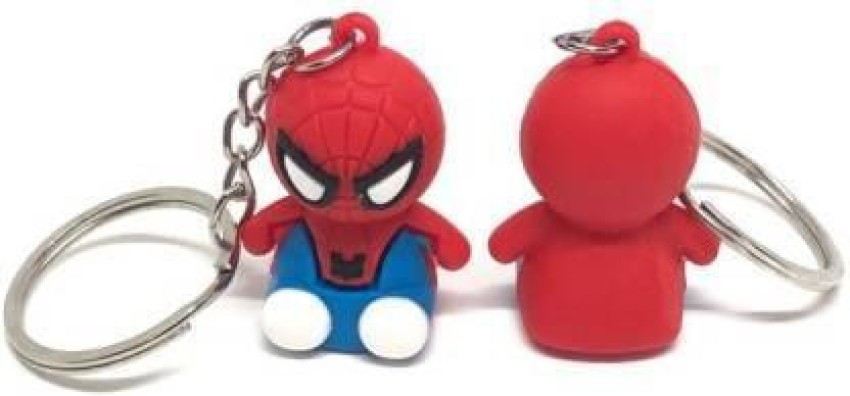 Rubber Small Cartoon Keychains of Spiderman Batman and Minion