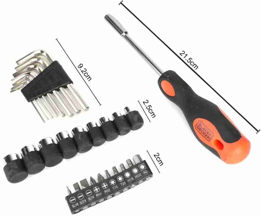 Carbon Steel Black & Decker Hand Tool Kit 154pcs, Warranty: 6 months