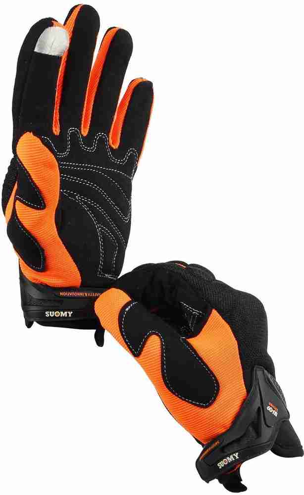 Orange top racing gloves
