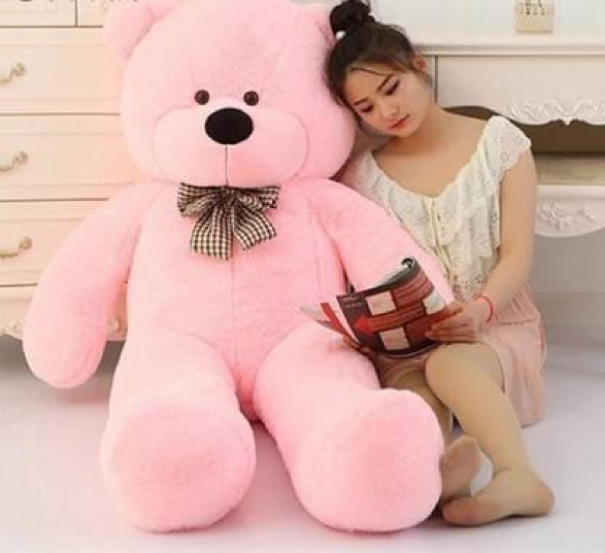 Webby Plush Huggable Teddy Bear With Neck Bow-75 Cm (Pink), 49% OFF