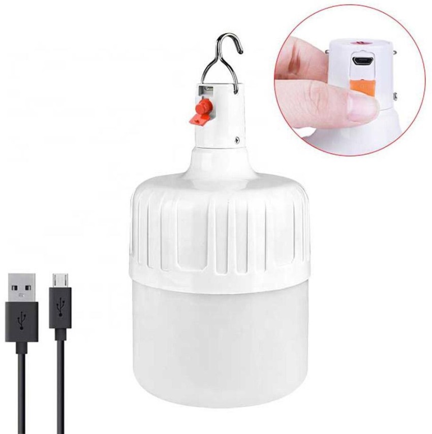 WOZIT USB Charging Waterproof LED Rechargeable Inverter Bulb With 4000 mAh  Battery And Portable Hook, Bulbs For Home, Led Bulb, Led Lights, Charging  Bulb, Emergency Light For Home (White) 8 hrs Flood