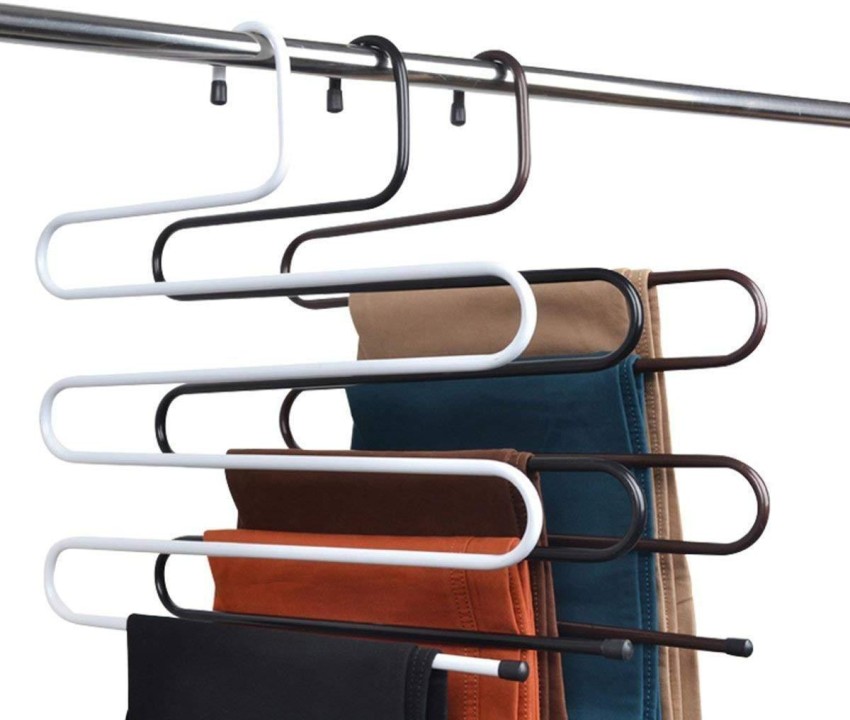 Upgraded 5-layer Magic Pants Rack, Space Saving, 1-Pack Stainless
