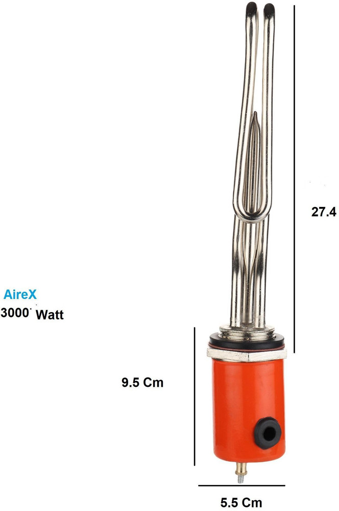 Airex Commercial Water Heater 3000 Watt B.T.H. 1.25 B.S.P. immersion rod  3000 W Immersion Heater Rod Price in India - Buy Airex Commercial Water  Heater 3000 Watt B.T.H. 1.25 B.S.P. immersion rod