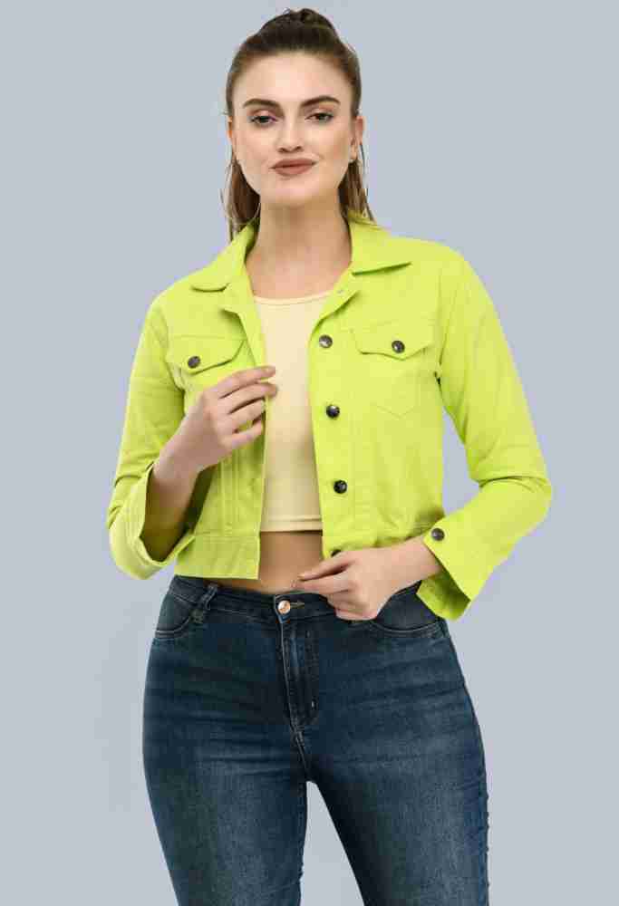 Yellow denim hot sale jacket womens