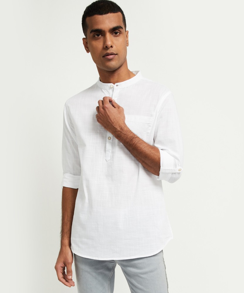 White solid straight outlet kurta