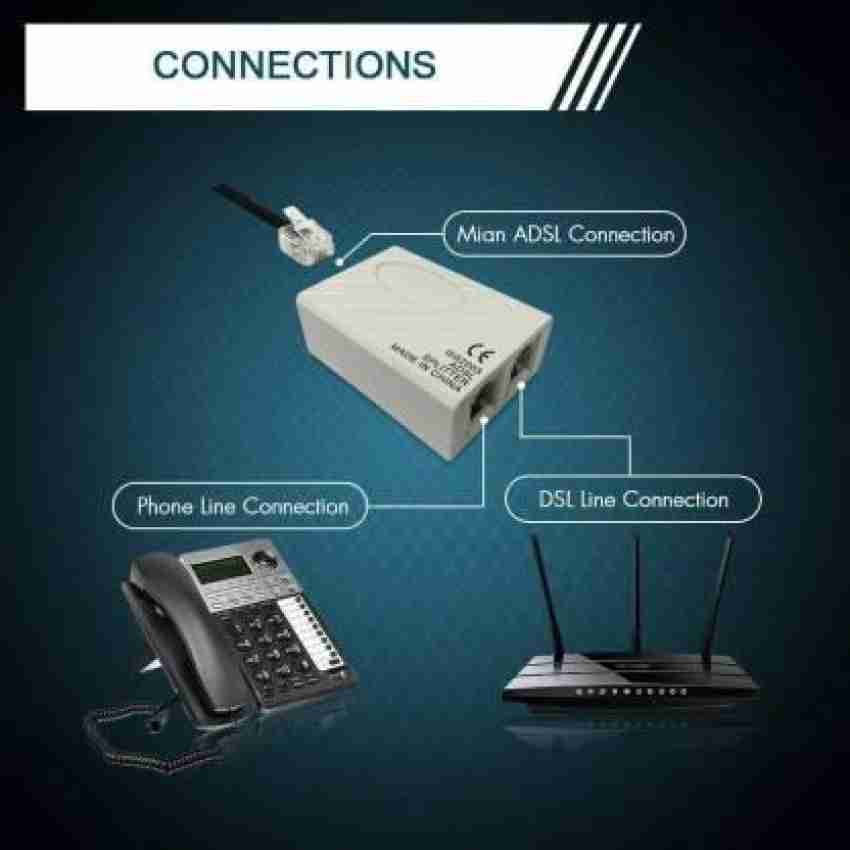 TECHGEAR Telephone Phone Fax Network RJ11 Cable Line ADSL Modem Micro  Filter Spliter Lan Adapter Price in India - Buy TECHGEAR Telephone Phone Fax  Network RJ11 Cable Line ADSL Modem Micro Filter