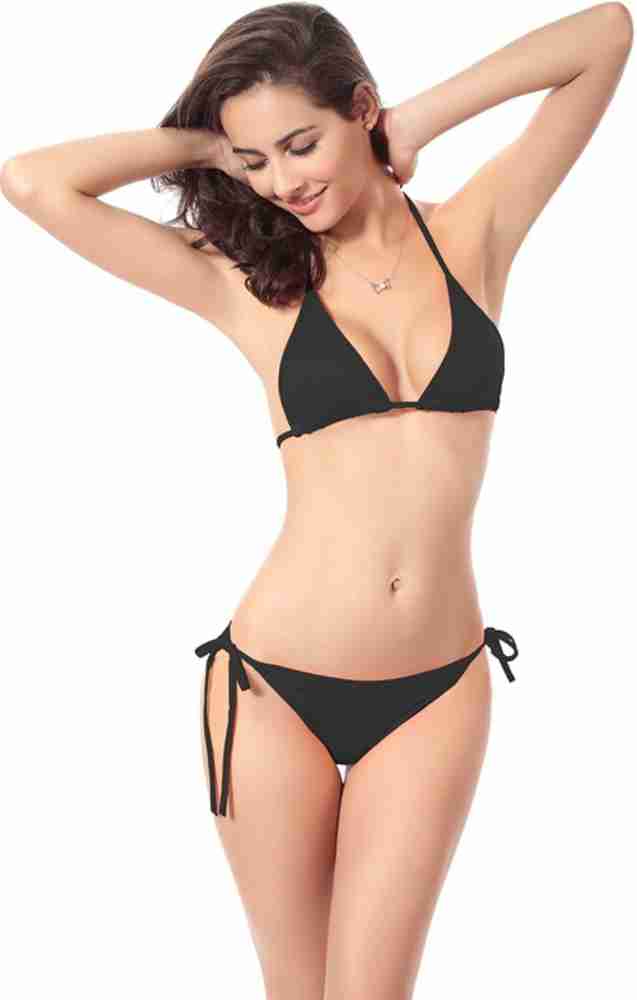 Sexy Women Padded Bra Top Underwear Bikini Set Thong Lingerie