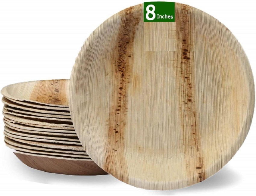 Leaf Tree Disposable Eco-Friendly Areca Palm Leaf Round Shaped Plate 8 inch  Dinner Plate Price in India - Buy Leaf Tree Disposable Eco-Friendly Areca  Palm Leaf Round Shaped Plate 8 inch Dinner