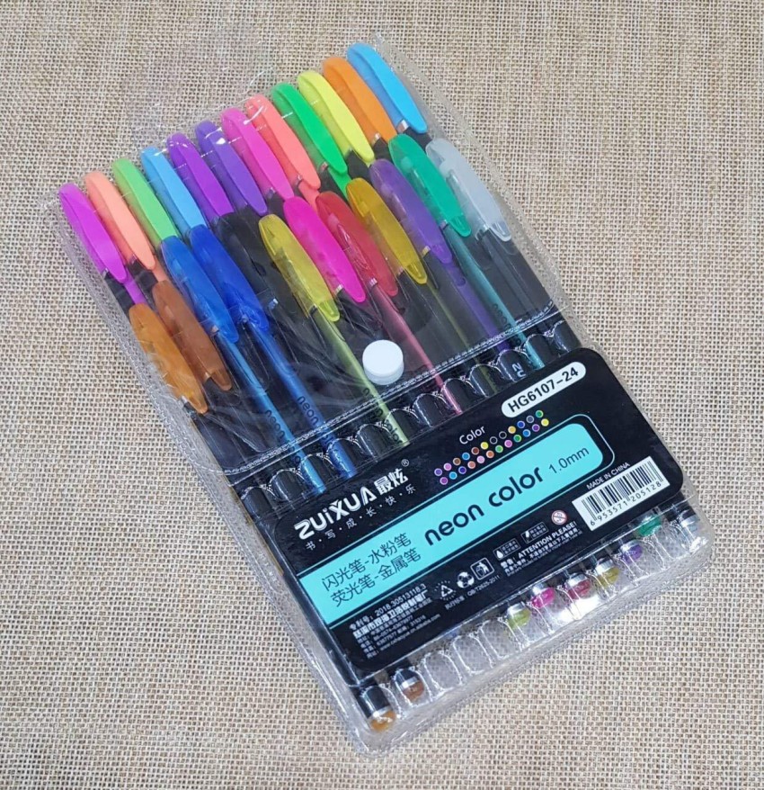 Definite Glitter Pen Neon Color 1.0 mm Superfine Tip Nib Sketch  Pen 
