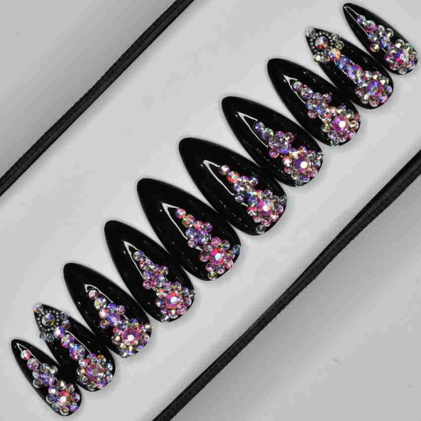 Other, Black Rhinestone Nail Set