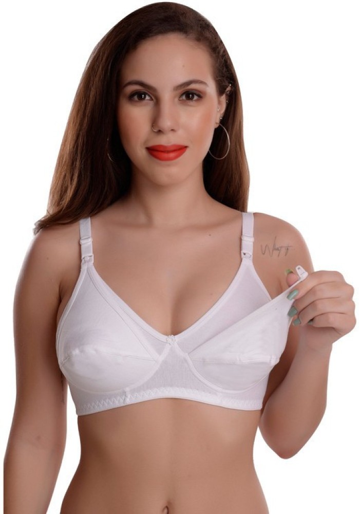 Buy Lady One Women White Cotton Blend Pack Of 2 Full Coverage Non Padded Bra  (36C) Online at Best Prices in India - JioMart.