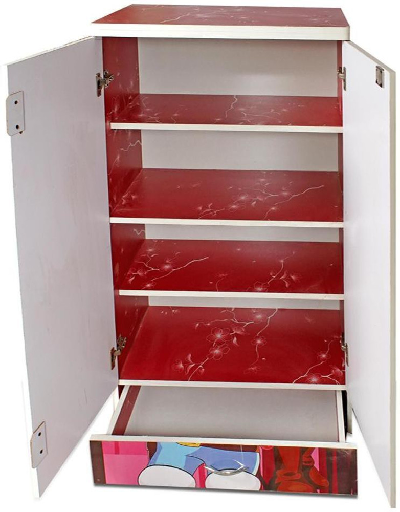 Dezineinnovation Wooden Kids Almirah WardrobeCupboard Shoe Rack