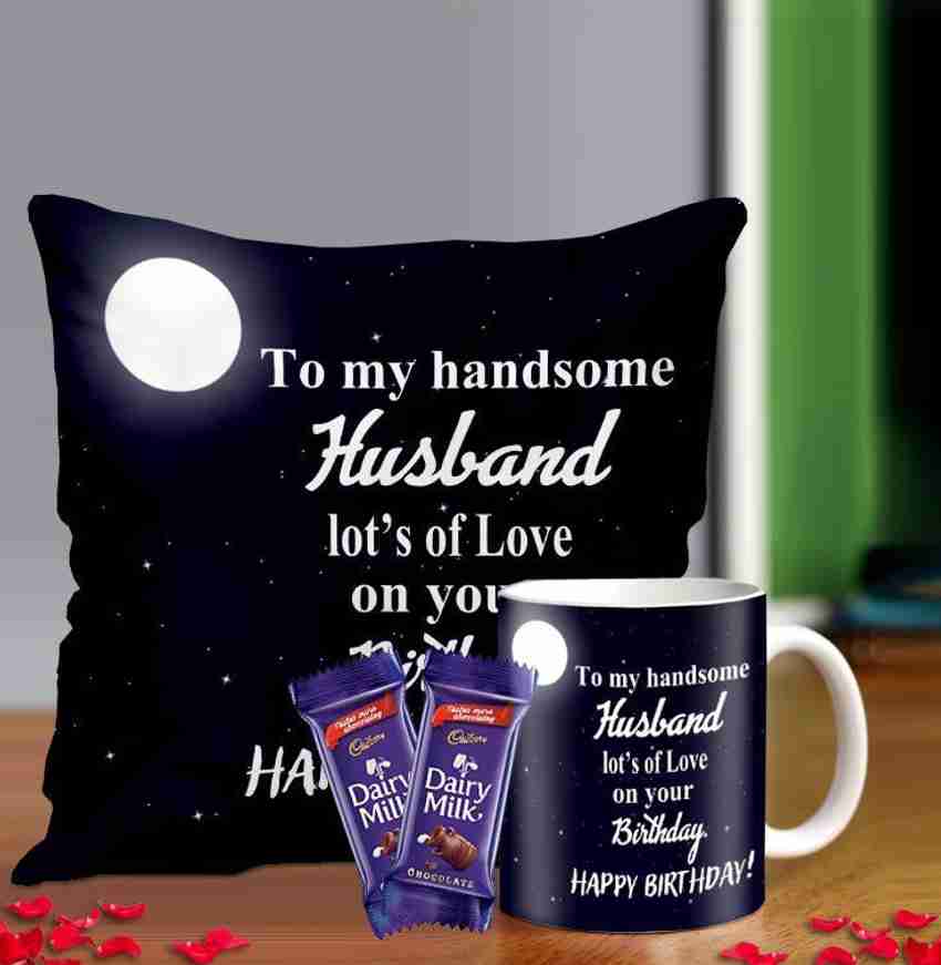 Midiron Birthday Gift for Husband Gift for Husband Happy Birthday Gift for Hubby Birthday special gift for husband Cushion Mug Chocolate 16 16 In Ceramic Gift Box Price in India Buy Midiron