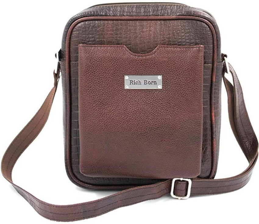 Buy Rich Born Men Brown Sling Bag Brown Online @ Best Price in